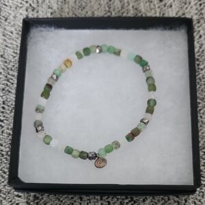 Green Beaded Stretch Bracelet - Untitled Brand